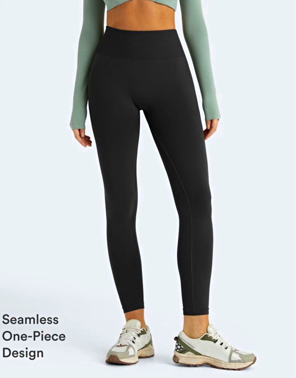 Women’s Black High Rise Seamless Stretch Ankle Leggings Solid Size S 7/8